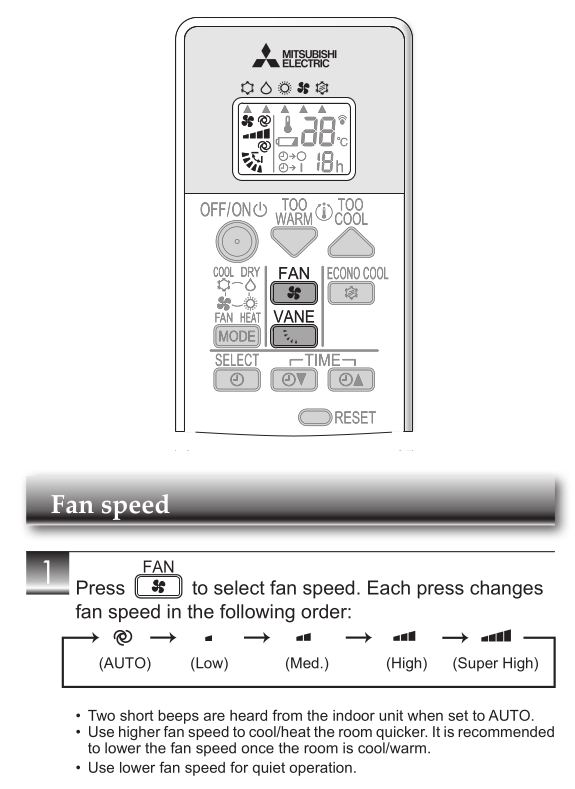 AC instructions - fan